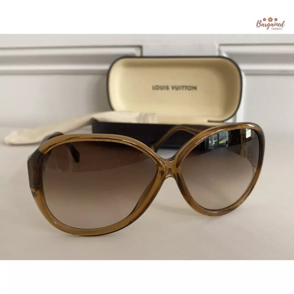 Auth LOUIS VUITTON Honey Speckling Acetate Frame Oversized Soupcon GM Sunglasses - Picture 10 of 13